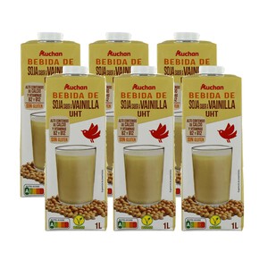 Imagen de AUCHAN Bebida de soja con sabor a vainilla 6 x 1 l. Producto Alcampo