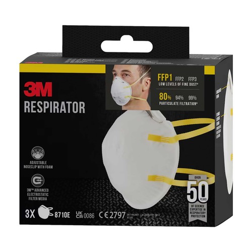 Pack 3 mascarillas antipolvo, 8710 C3 FFP1, 3M ESPAÑA