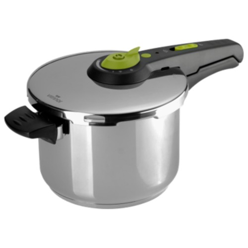 Olla rápida de 6L, acero inoxidable apta inducción, VITRINOR Liebana Colección