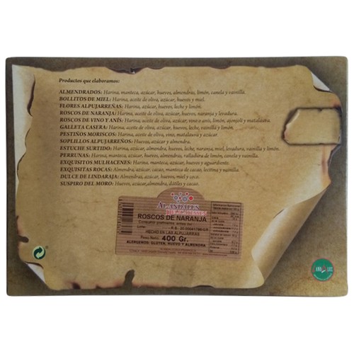LA TAHONA ALPUJARREÑA Roscos de naranja 400 g.