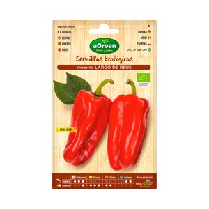 Imagen de Semillas ecológicas para sembrar pimientos de la variedad largo de Reus HA-HUERTO Y JARDÍN 0.2 gramos.
