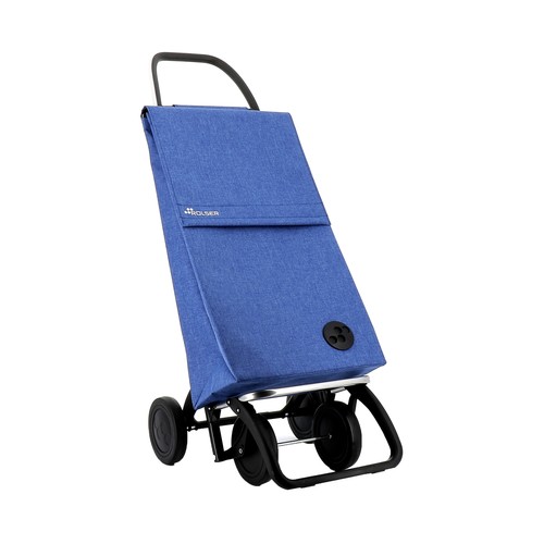 Carro de compra con chasis de aluminio con bolsa y bolsillo, capacidad de 44 litros, 4 ruedas, ROLSER Paris.
